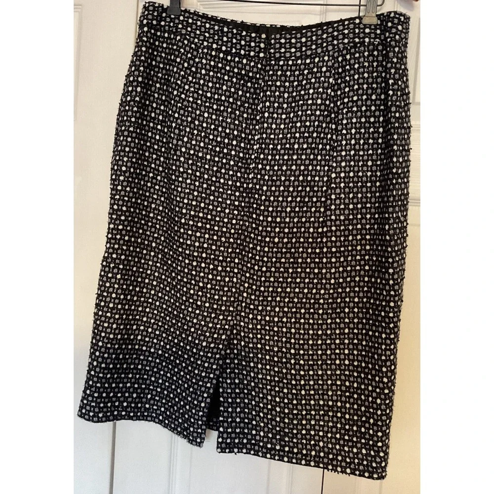 Banana Republic Metallic Sparkle Black Blue Gray White Tweed Pencil Skirt Size 4